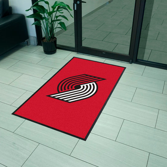 Portland Trail Blazers 3X5 High-Traffic Mat with Durable Rubber Backing - Portrait Orientation