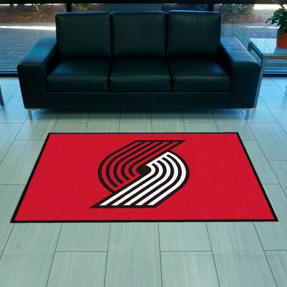 Portland Trail Blazers 4X6 High-Traffic Mat with Durable Rubber Backing - Landscape Orientation