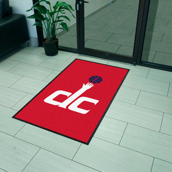 Washington Wizards 3X5 High-Traffic Mat with Durable Rubber Backing - Portrait Orientation