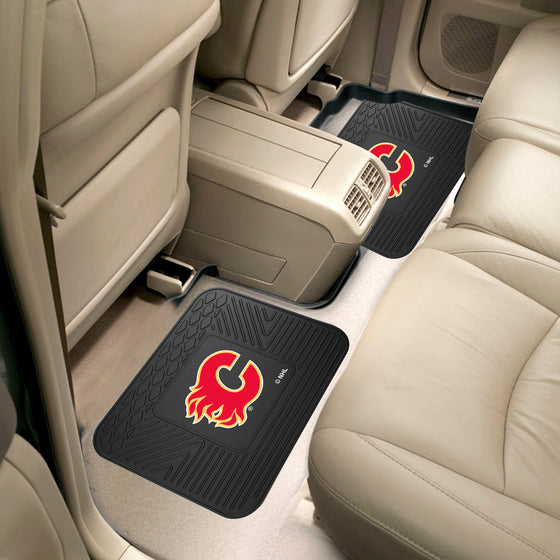 Calgary Flames Back Seat Car Utility Mats - 2 Piece Set
