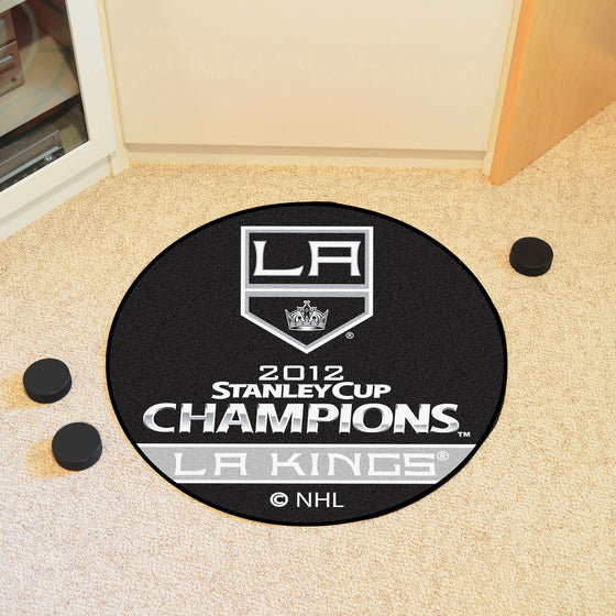 Los Angeles Kings Hockey Puck Rug - 27in. Diameter, 2012 NHL Stanley Cup Champions