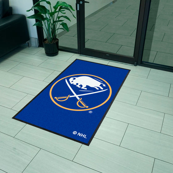 Buffalo Sabres 3X5 High-Traffic Mat with Durable Rubber Backing - Portrait Orientation