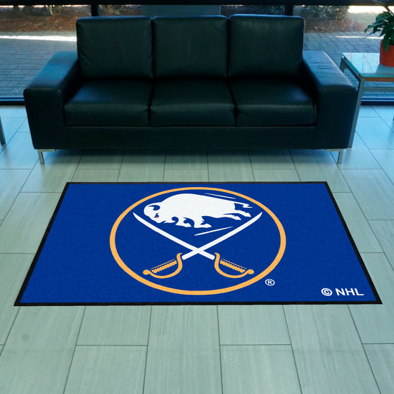 Buffalo Sabres 4X6 High-Traffic Mat with Durable Rubber Backing - Landscape Orientation