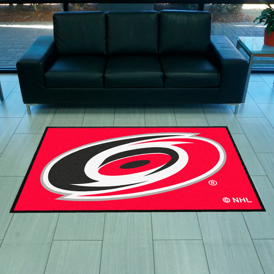 Carolina Hurricanes 4X6 High-Traffic Mat with Durable Rubber Backing - Landscape Orientation