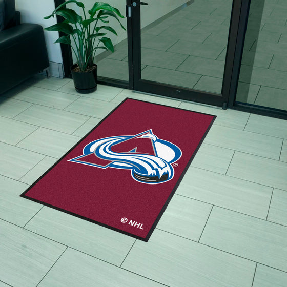 Colorado Avalanche 3X5 High-Traffic Mat with Durable Rubber Backing - Portrait Orientation