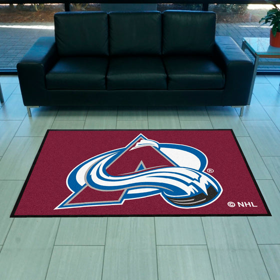 Colorado Avalanche 4X6 High-Traffic Mat with Durable Rubber Backing - Landscape Orientation