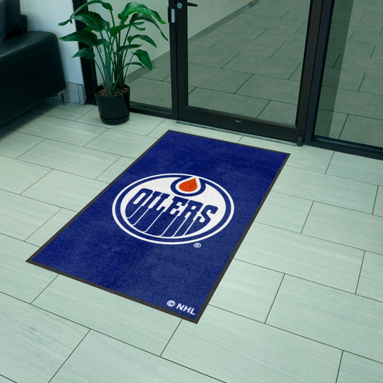 Edmonton Oilers 3X5 High-Traffic Mat with Durable Rubber Backing - Portrait Orientation