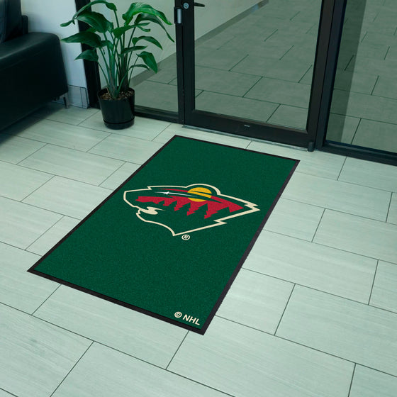 Minnesota Wild 3X5 High-Traffic Mat with Durable Rubber Backing - Portrait Orientation