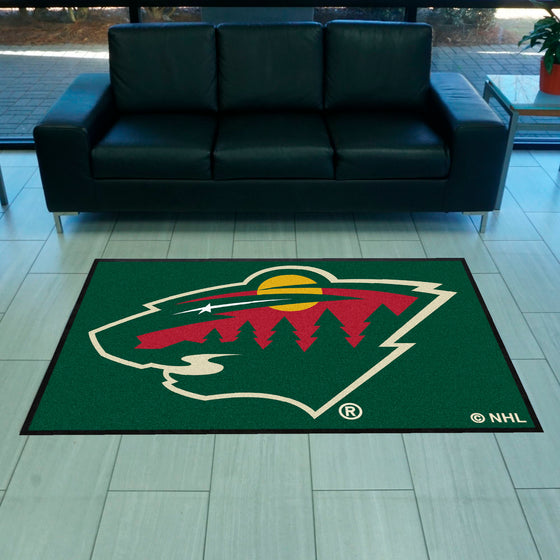 Minnesota Wild 4X6 High-Traffic Mat with Durable Rubber Backing - Landscape Orientation