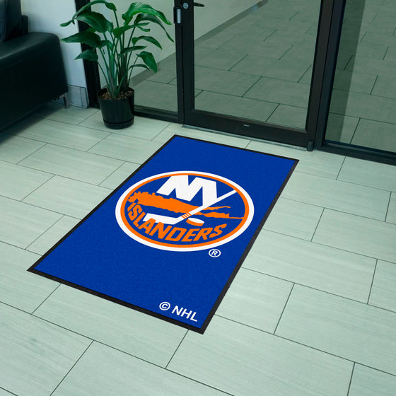New York Islanders 3X5 High-Traffic Mat with Durable Rubber Backing - Portrait Orientation