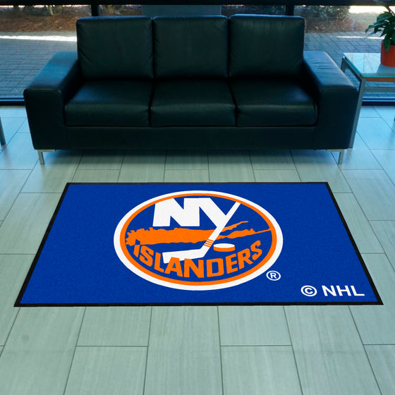 New York Islanders 4X6 High-Traffic Mat with Durable Rubber Backing - Landscape Orientation
