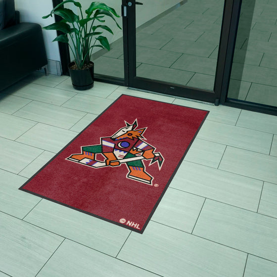 Arizona Coyotes 3X5 High-Traffic Mat with Durable Rubber Backing - Portrait Orientation