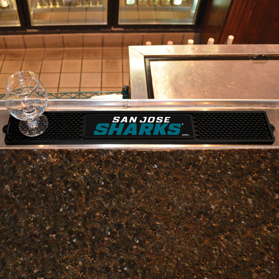 San Jose Sharks Bar Drink Mat - 3.25in. x 24in.