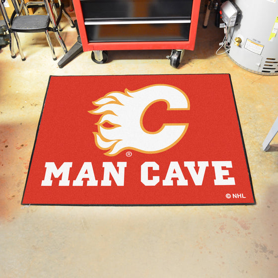 Calgary Flames Man Cave All-Star Rug - 34 in. x 42.5 in.