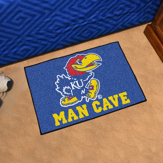 Kansas Jayhawks Man Cave Starter Mat Accent Rug - 19in. x 30in.