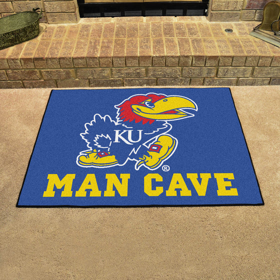 Kansas Jayhawks Man Cave All-Star Rug - 34 in. x 42.5 in.