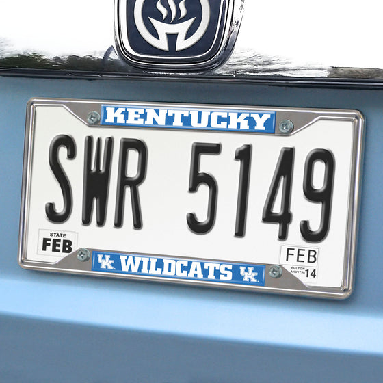 Kentucky Wildcats Chrome Metal License Plate Frame, 6.25in x 12.25in