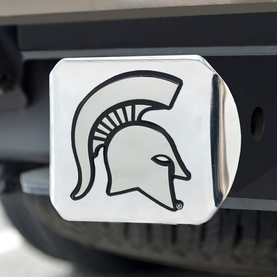 Michigan State Spartans Chrome Metal Hitch Cover with Chrome Metal 3D Emblem