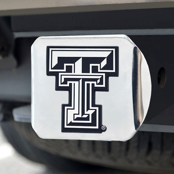 Texas Tech Red Raiders Chrome Metal Hitch Cover with Chrome Metal 3D Emblem
