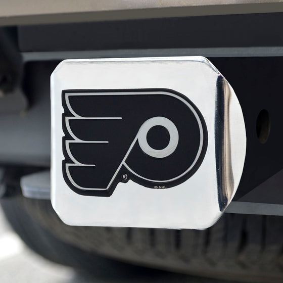 Philadelphia Flyers Chrome Metal Hitch Cover with Chrome Metal 3D Emblem