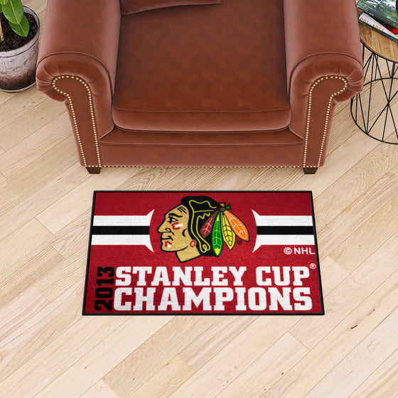 Chicago Blackhawks Starter Mat Accent Rug - 19in. x 30in., 2013 NHL Stanley Cup Champions