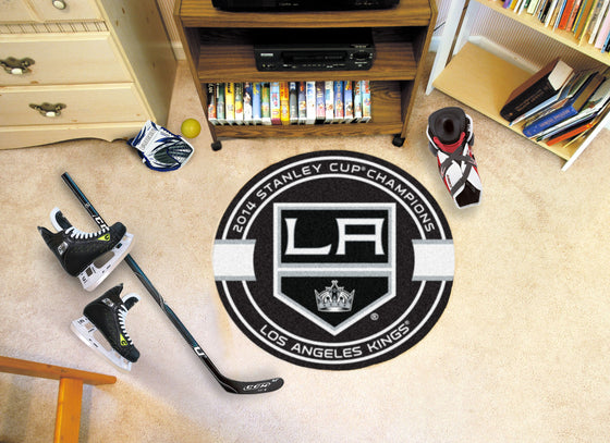Los Angeles Kings Hockey Puck Rug - 27in. Diameter, 2014 NHL Stanley Cup Champions