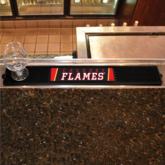 Calgary Flames Bar Drink Mat - 3.25in. x 24in.