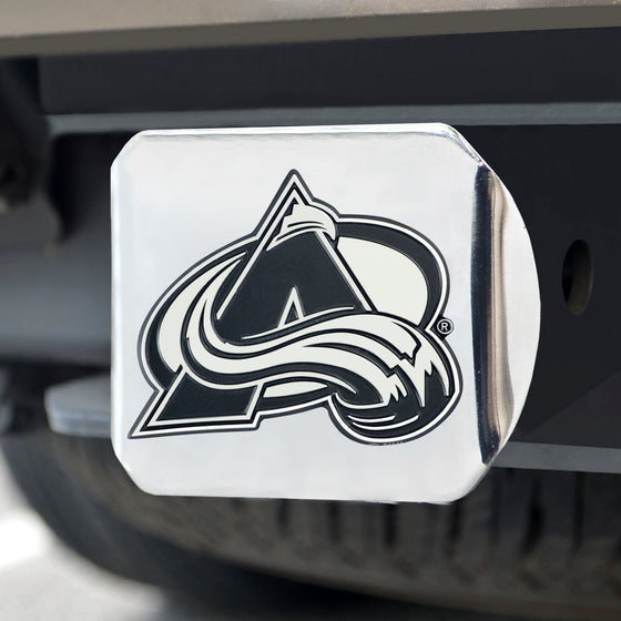 Colorado Avalanche Chrome Metal Hitch Cover with Chrome Metal 3D Emblem