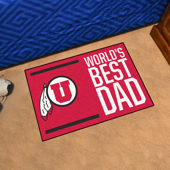 Utah Utes Starter Mat Accent Rug - 19in. x 30in. World's Best Dad Starter Mat