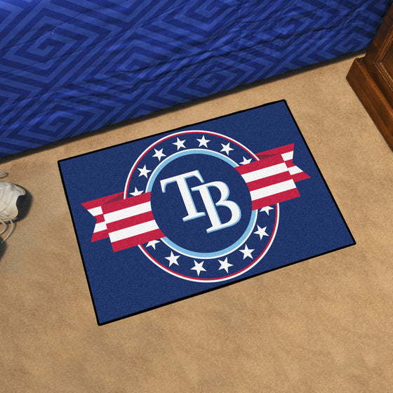 Tampa Bay Rays Starter Mat Accent Rug - 19in. x 30in. Patriotic Starter Mat