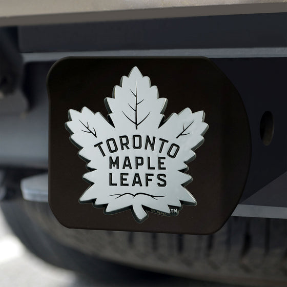 Toronto Maple Leafs Black Metal Hitch Cover with Metal Chrome 3D Emblem