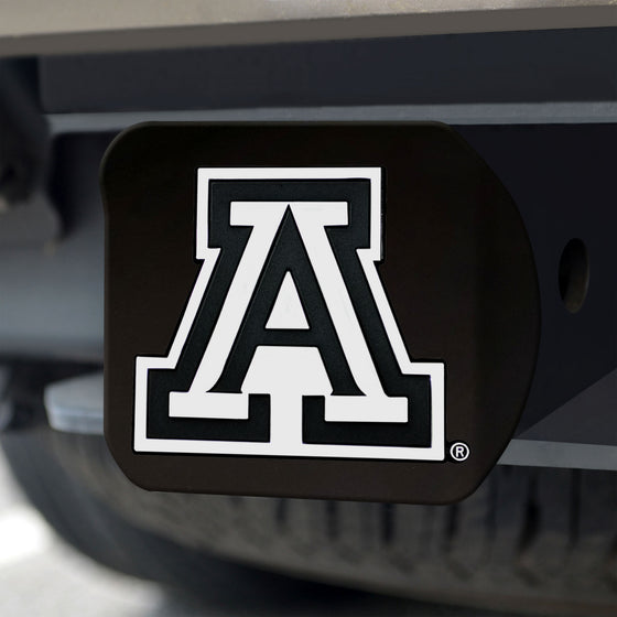 Arizona Wildcats Black Metal Hitch Cover with Metal Chrome 3D Emblem