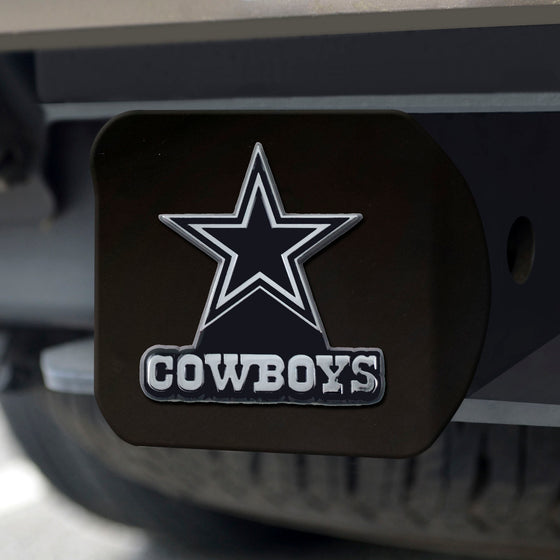 Dallas Cowboys Black Metal Hitch Cover with Metal Chrome 3D Emblem