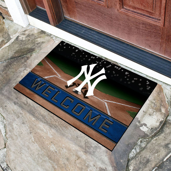 New York Yankees Rubber Door Mat - 18in. x 30in.
