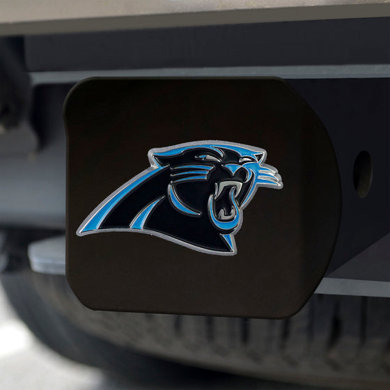 Carolina Panthers Black Metal Hitch Cover - 3D Color Emblem