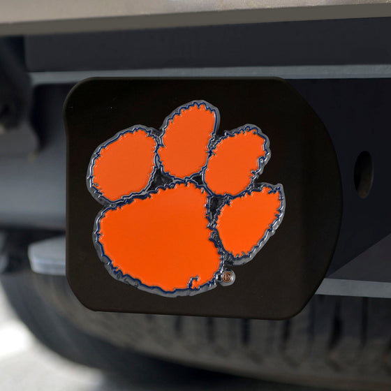Clemson Tigers Black Metal Hitch Cover - 3D Color Emblem