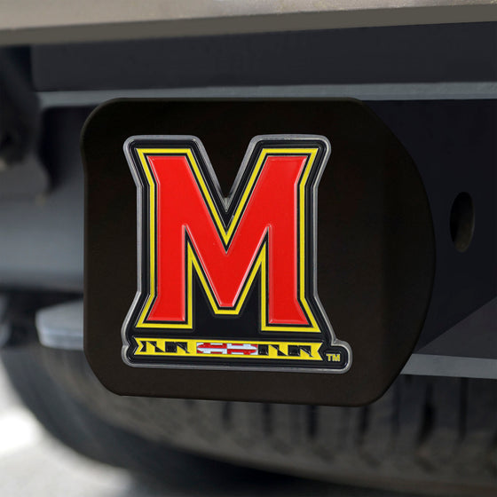 Maryland Terrapins Black Metal Hitch Cover - 3D Color Emblem