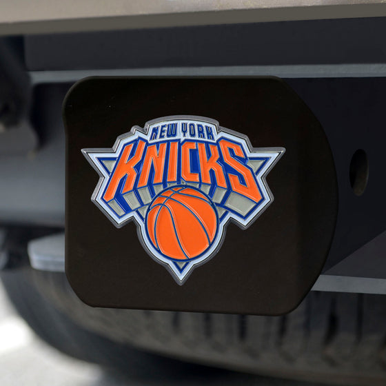 New York Knicks Black Metal Hitch Cover - 3D Color Emblem