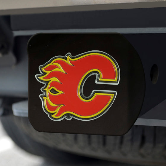 Calgary Flames Black Metal Hitch Cover - 3D Color Emblem
