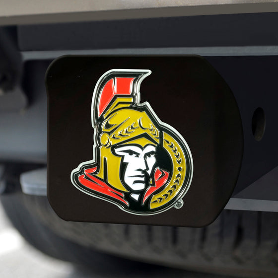 Ottawa Senators Black Metal Hitch Cover - 3D Color Emblem