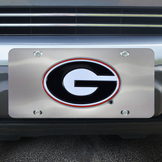 Georgia Bulldogs 3D Stainless Steel License Plate