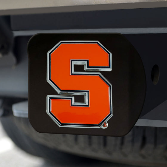 Syracuse Orange Black Metal Hitch Cover - 3D Color Emblem