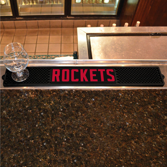 Houston Rockets Bar Drink Mat - 3.25in. x 24in.