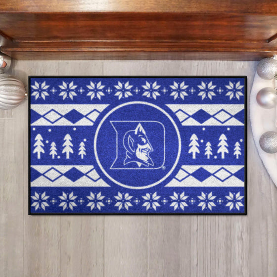 Duke Blue Devils Holiday Sweater Starter Mat Accent Rug - 19in. x 30in.