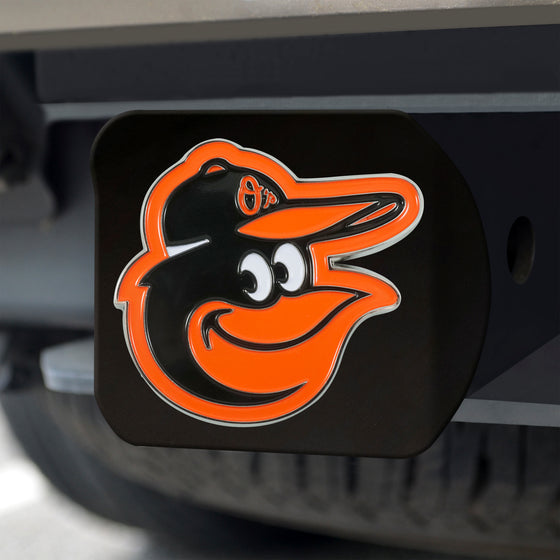 Baltimore Orioles Black Metal Hitch Cover - 3D Color Emblem