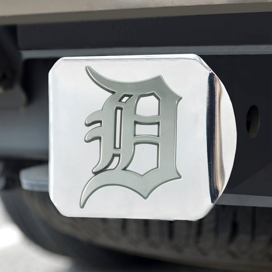 Detroit Tigers Chrome Metal Hitch Cover with Chrome Metal 3D Emblem