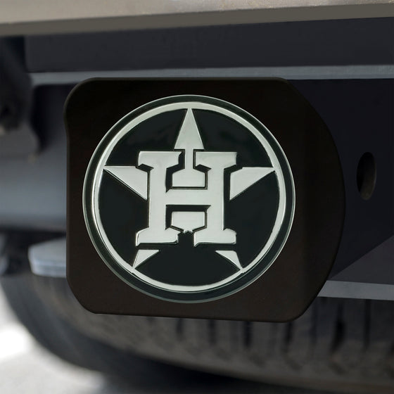 Houston Astros Black Metal Hitch Cover with Metal Chrome 3D Emblem