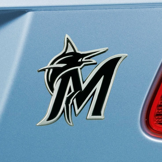 Miami Marlins 3D Chrome Metal Emblem