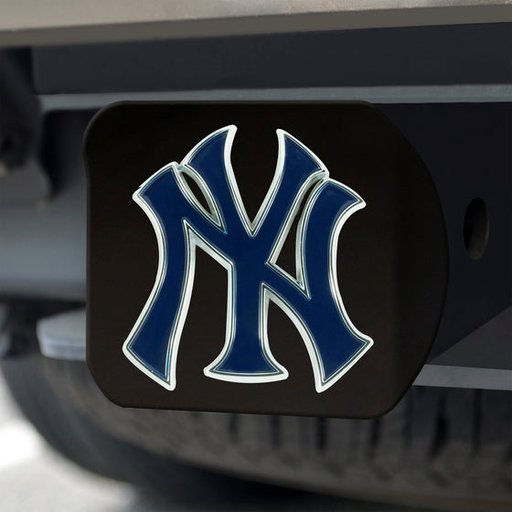 New York Yankees Black Metal Hitch Cover - 3D Color Emblem