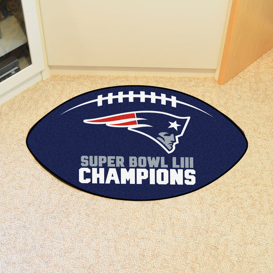 New England Patriots  Football Rug - 20.5in. x 32.5in., 2019 Super Bowl LIII Champions 
